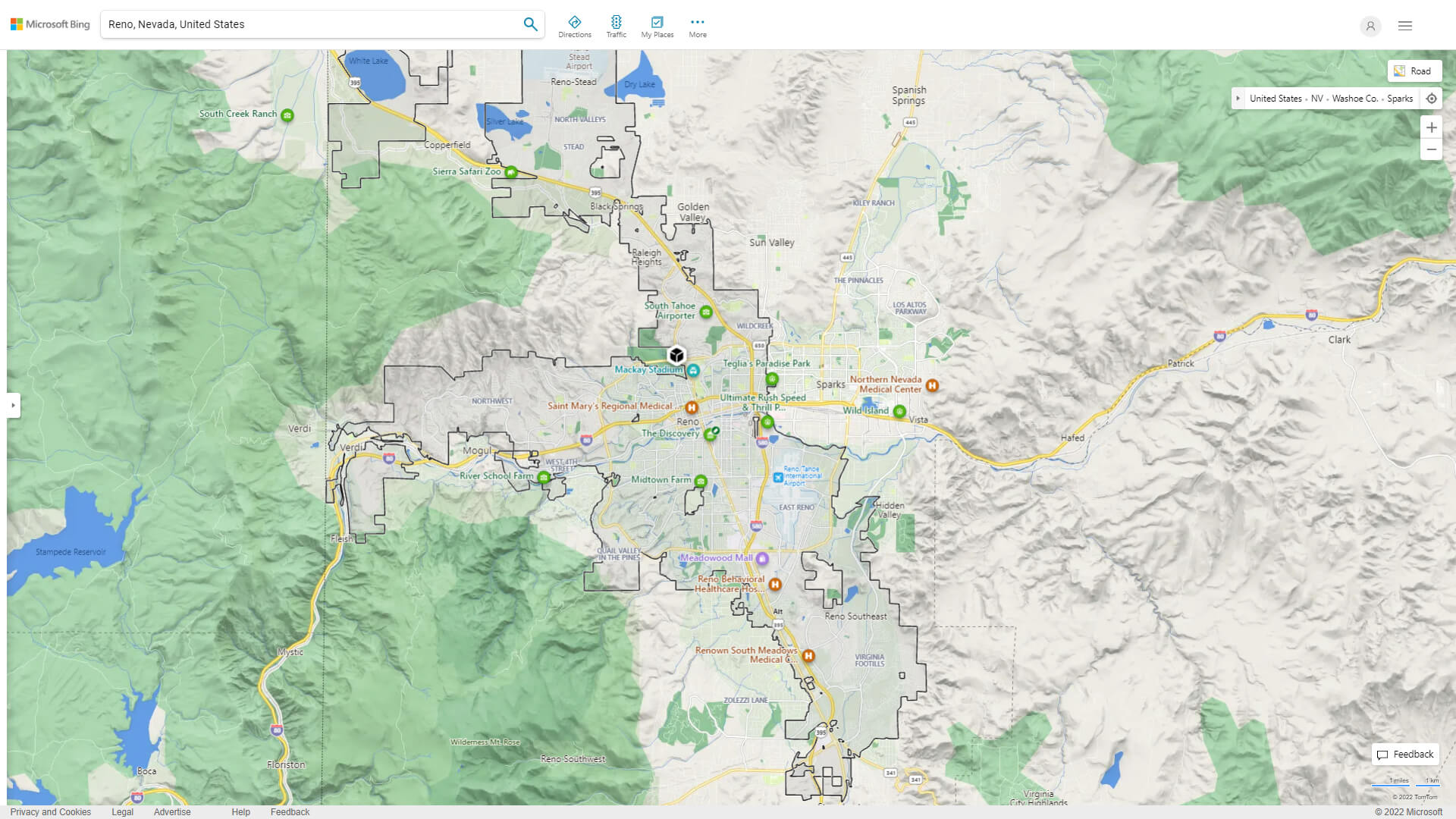 Reno Detailed Map